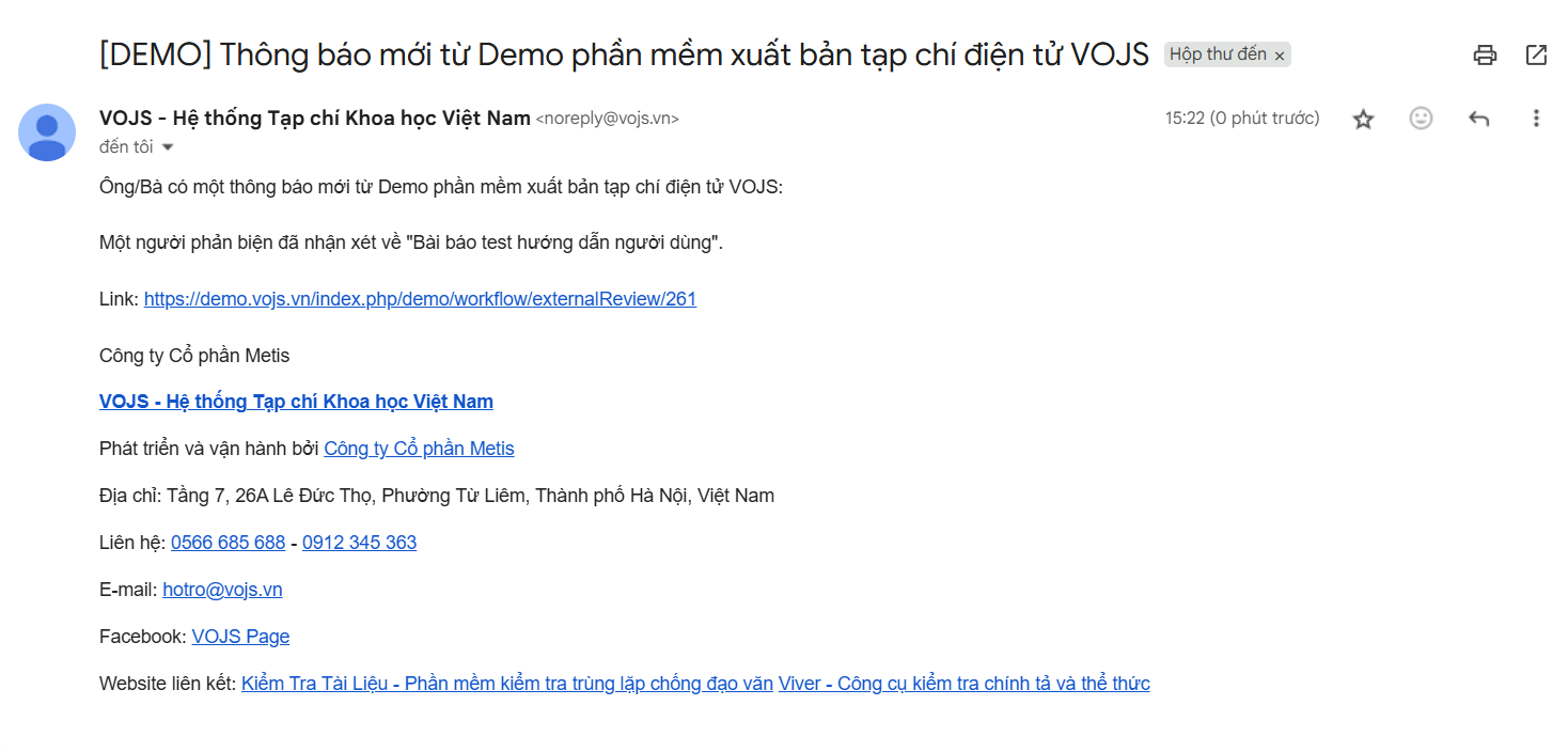 Đọc kết quả phản biện