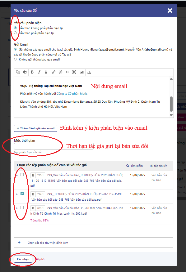Đọc kết quả phản biện
