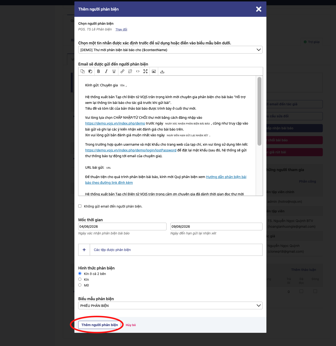 Biên tập viên nhận thông báo qua email