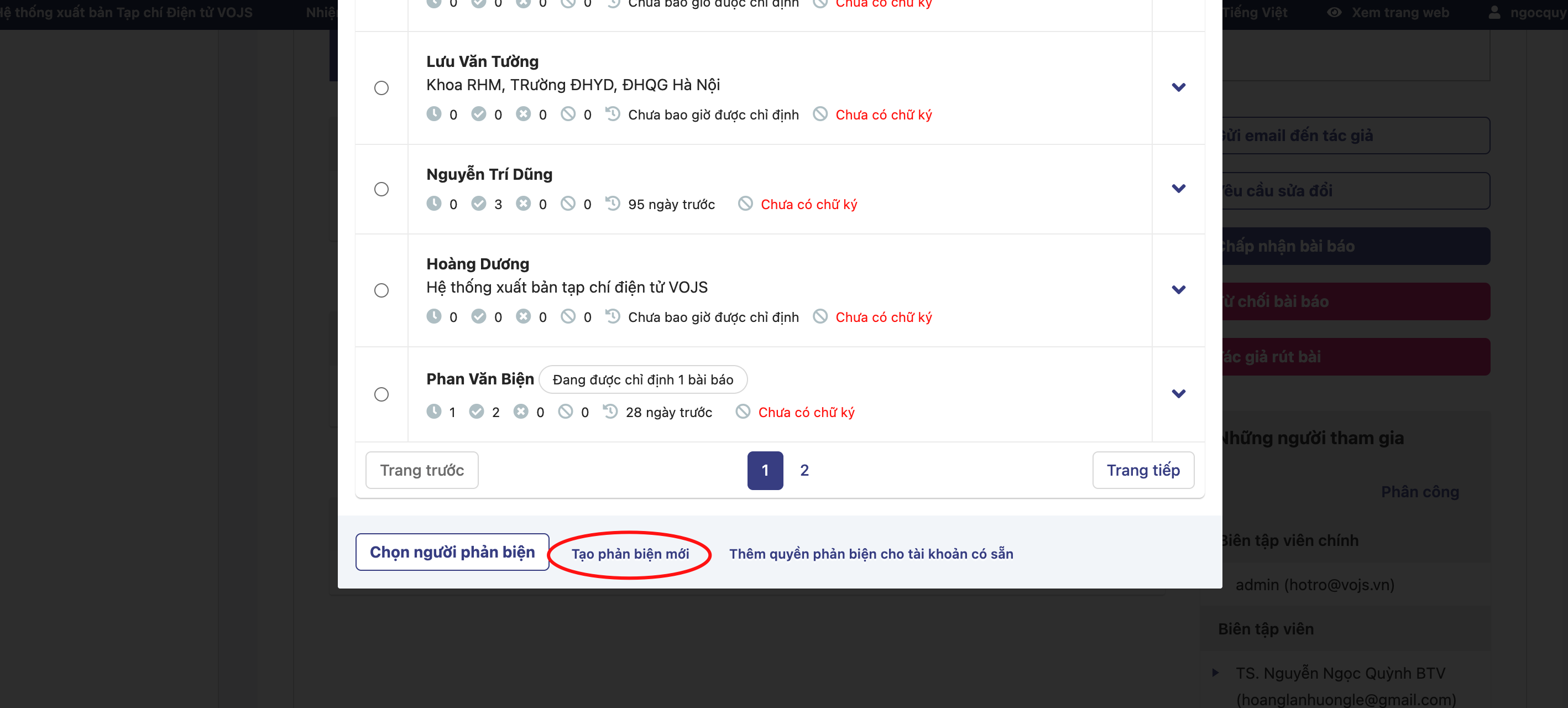 Biên tập viên nhận thông báo qua email