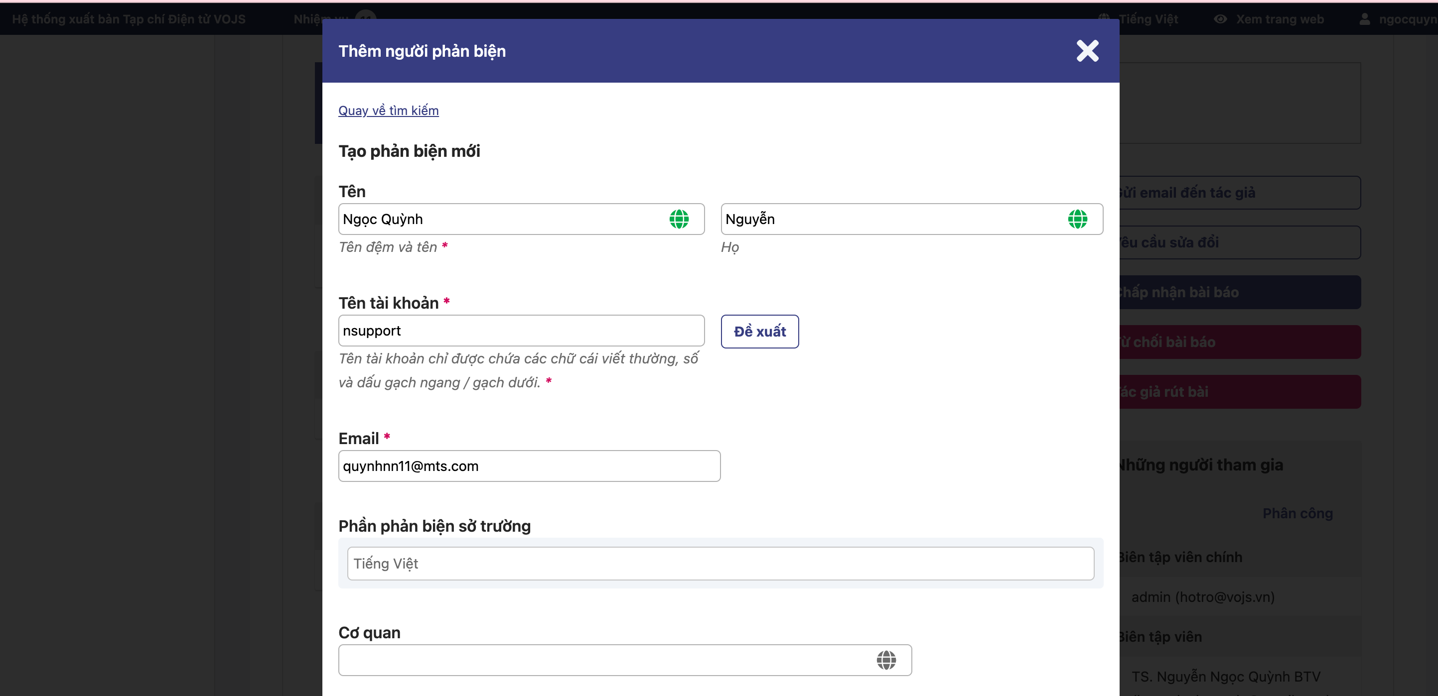 Biên tập viên nhận thông báo qua email