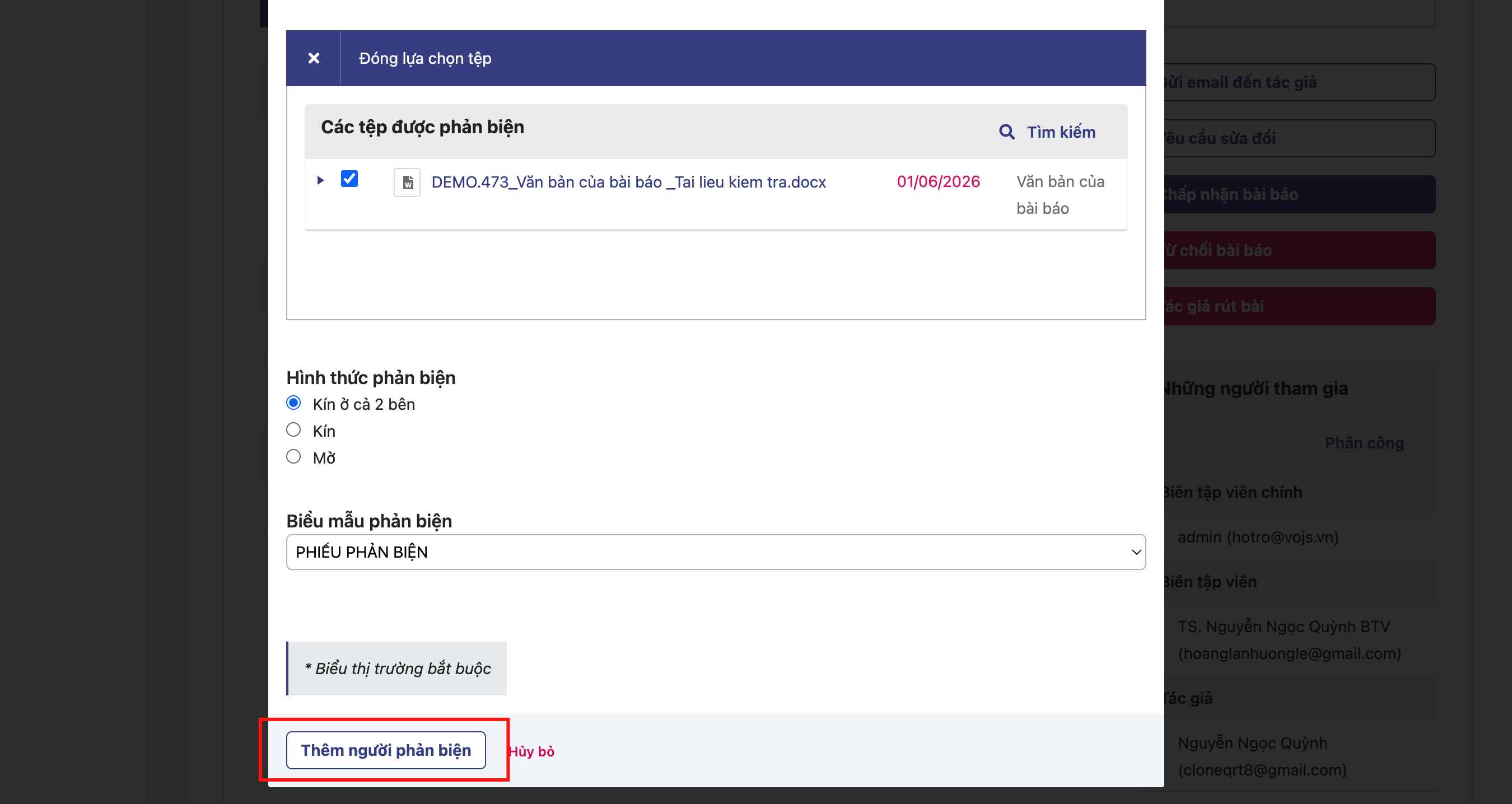 Biên tập viên nhận thông báo qua email