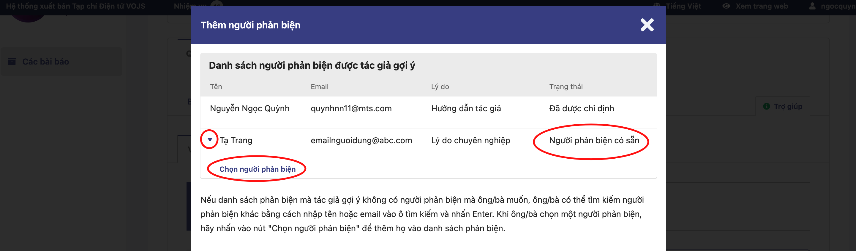 Biên tập viên nhận thông báo qua email