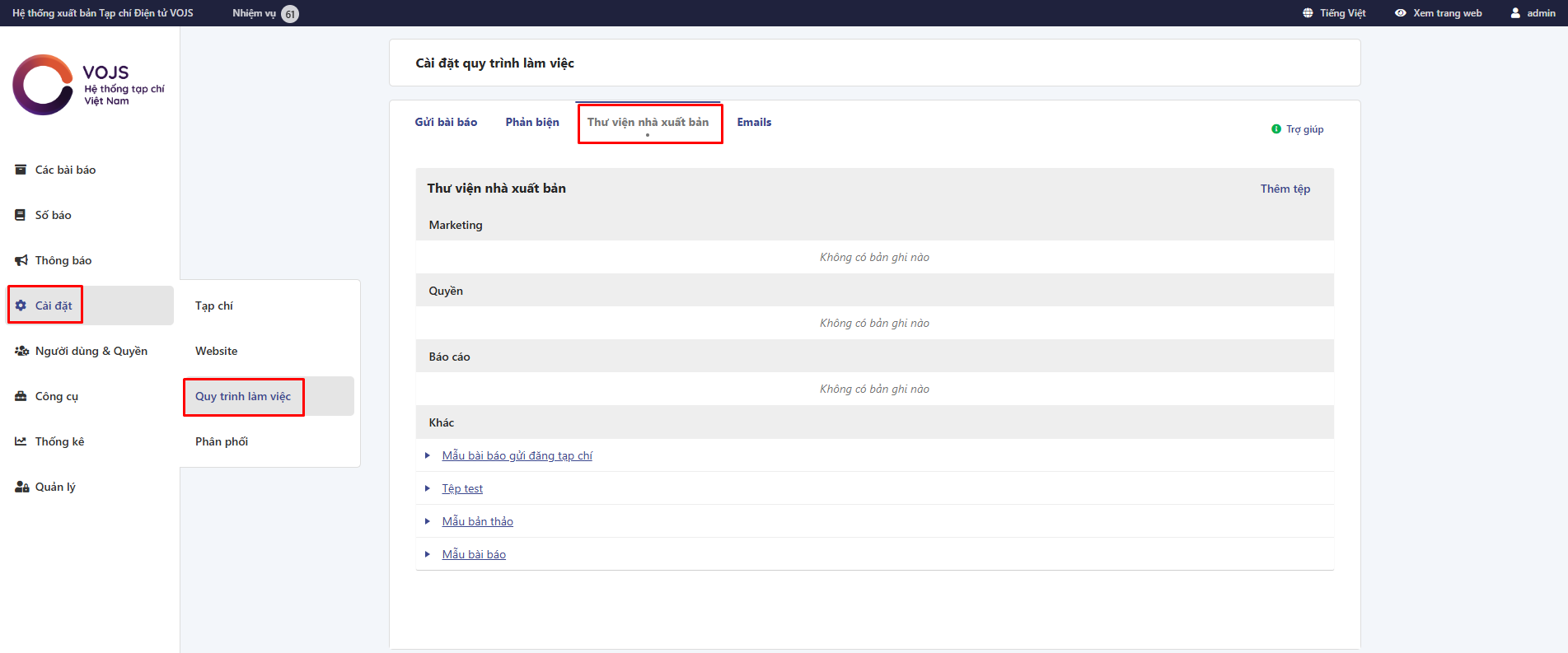 Tải tệp mẫu lên hệ thống