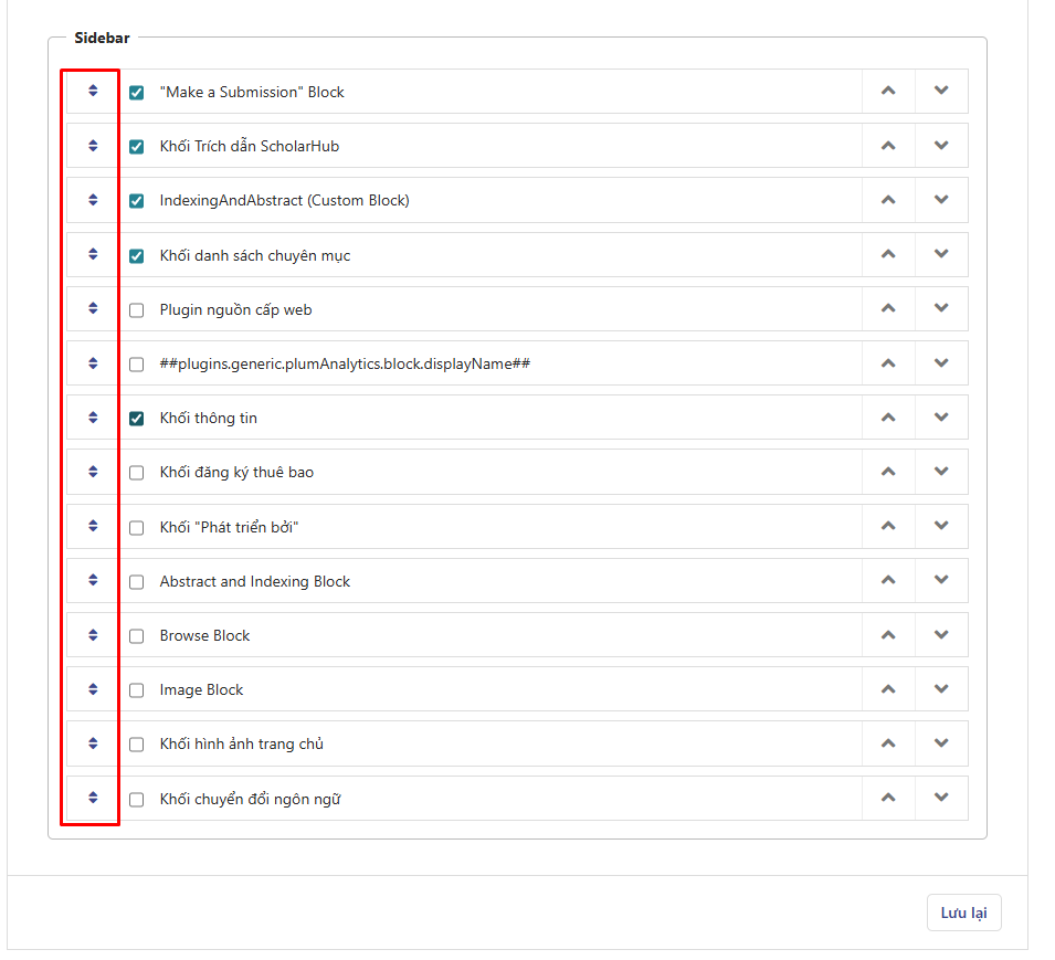 Chỉnh sửa Sidebar