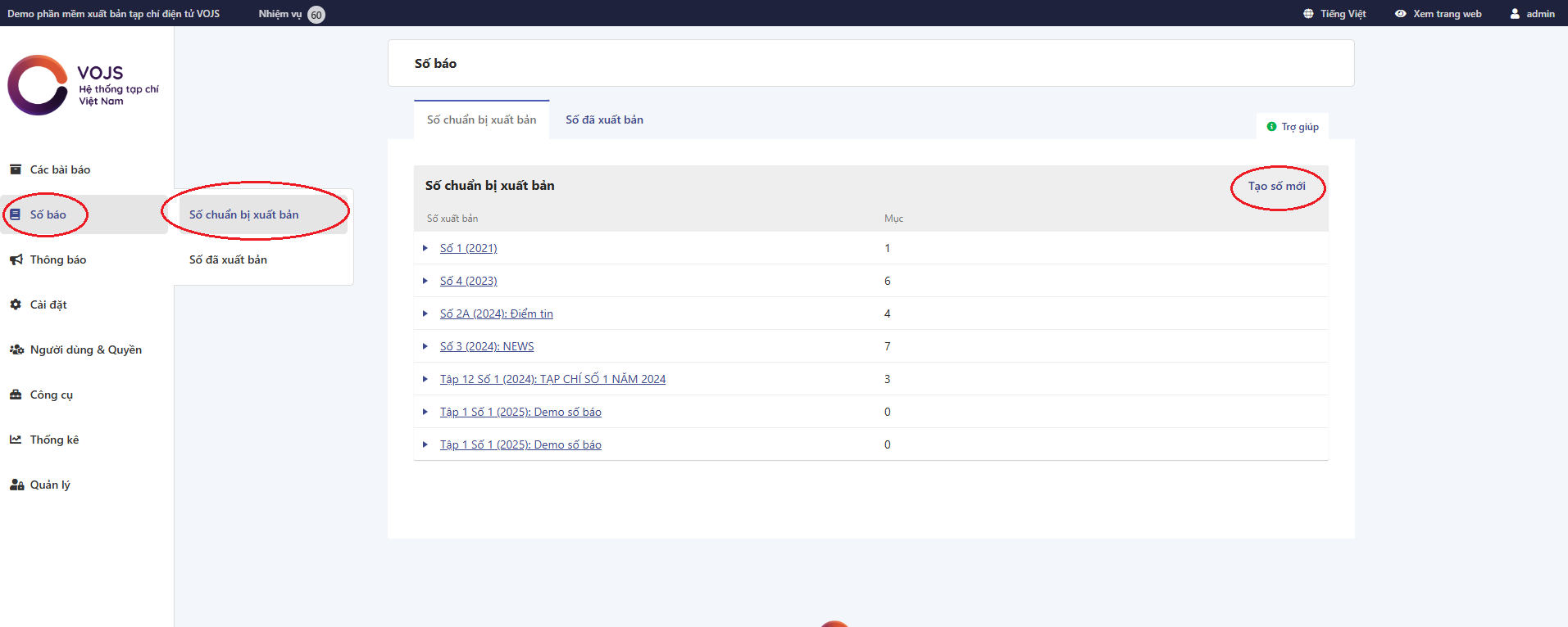 Hướng dẫn tạo số báo