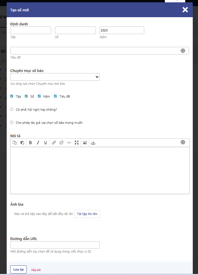 Hướng dẫn tạo số báo