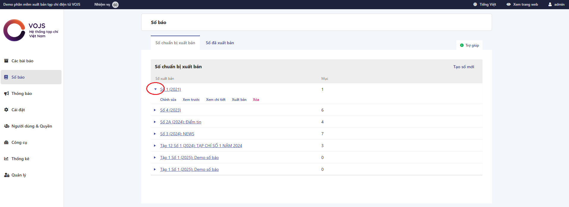 Hướng dẫn tạo số báo