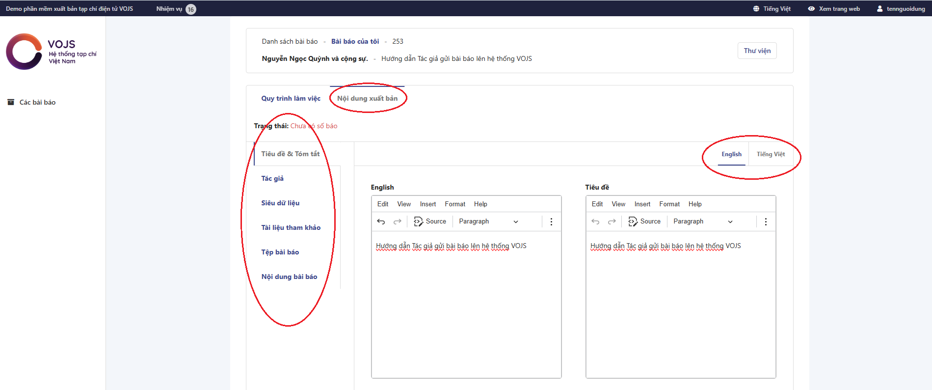 Hướng dẫn tác giả